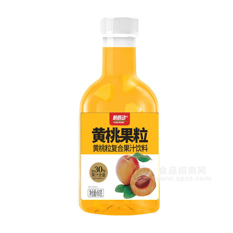 新啟動黃桃果粒復(fù)合果汁飲料450g