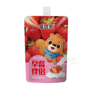 自立袋早餐音頻享益添草莓風(fēng)味飲品250ml