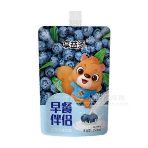 自立袋早餐饮品享益添蓝莓风味饮品风味饮料250ml