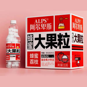 阿尔卑斯蜂蜜荔枝大果粒复合果汁饮料1.5LX6瓶