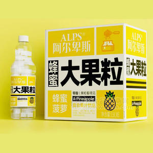 阿尔卑斯蜂蜜菠萝大果粒复合果汁饮料1.5LX6瓶