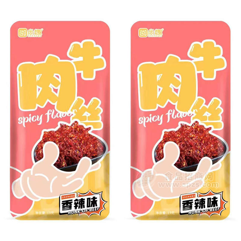 尚趣香辣味牛肉丝袋装招商13克