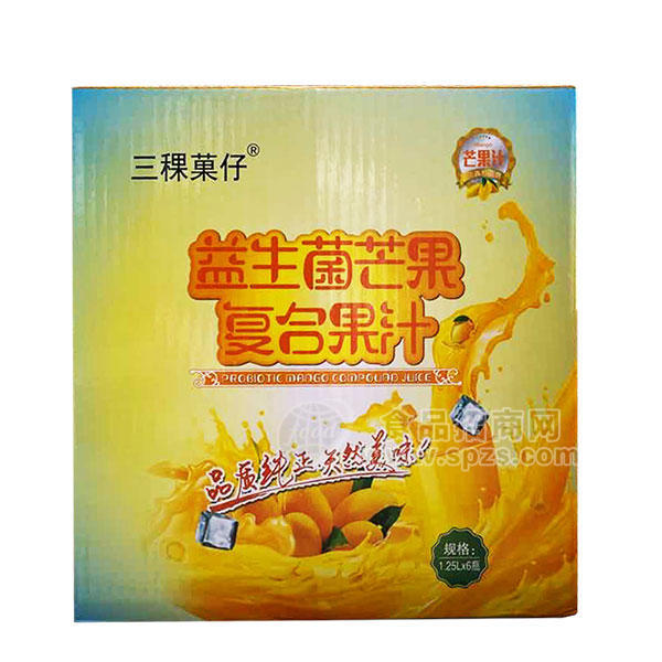 三稞菓仔益生菌芒果复合果汁饮料招商1.25Lx6瓶