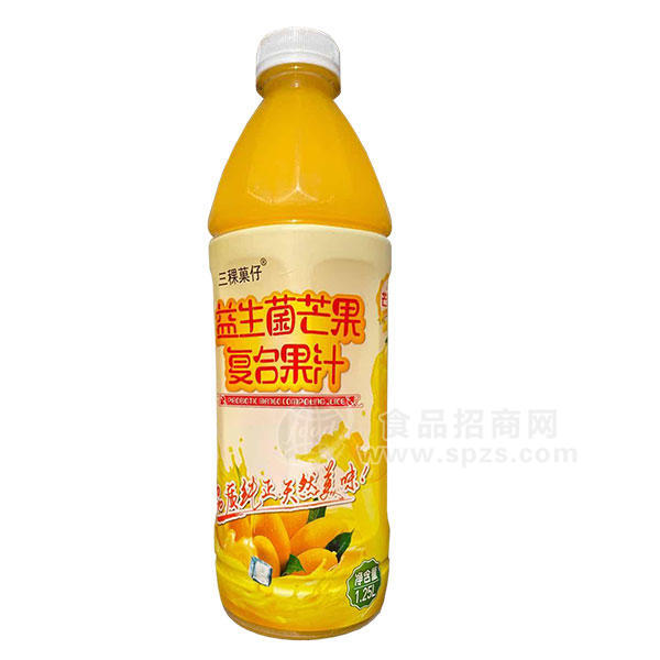 三稞菓仔益生菌芒果复合果汁饮料招商1.25L