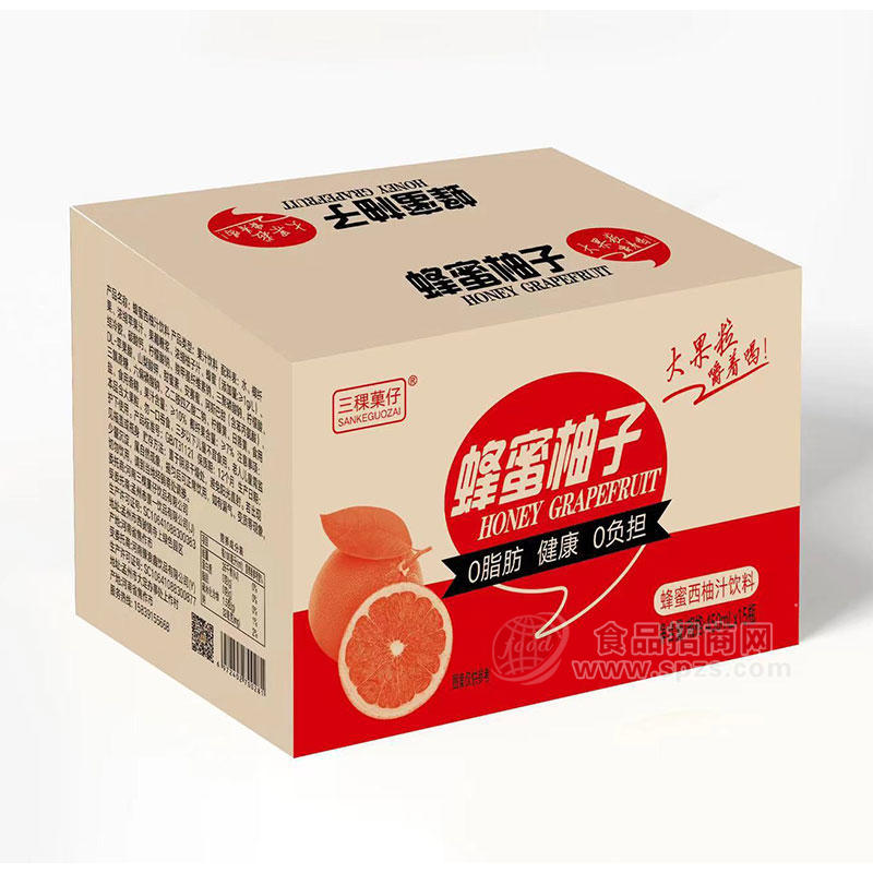 三稞菓仔蜂蜜西柚汁饮料450mlx15瓶箱装