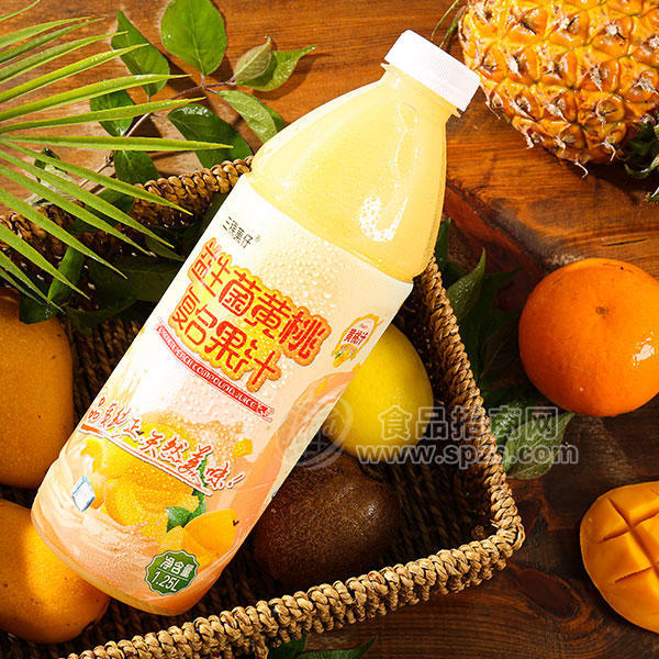 三稞菓仔益生菌黄桃复合果汁饮料招商1.25L