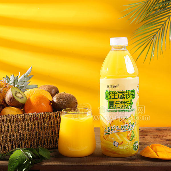 三稞菓仔益生菌菠萝复合果汁饮料招商1.25L