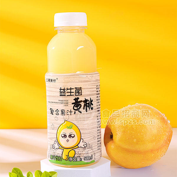 三稞菓仔黄桃益生菌复合果汁饮料招商500ml