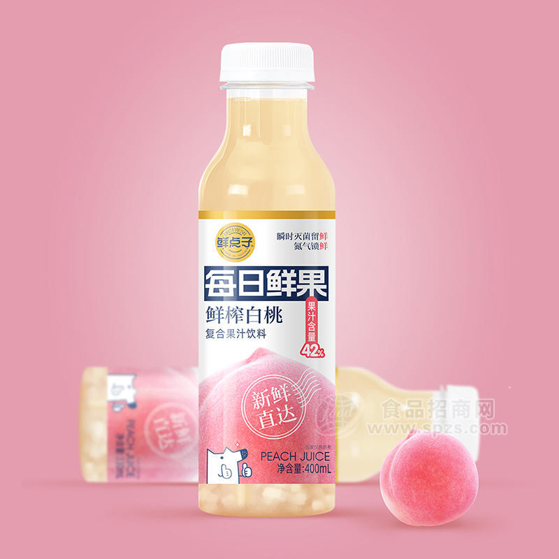 每日鲜果鲜榨白桃复合果汁饮料400ml