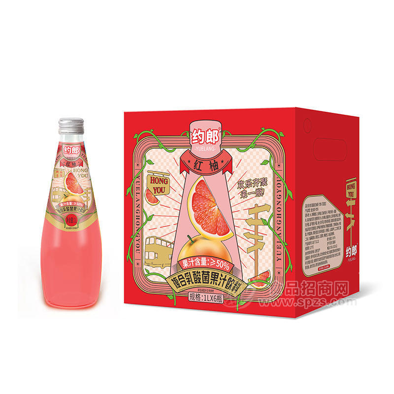 約郎紅柚復(fù)合乳酸菌果汁飲料1LX6瓶