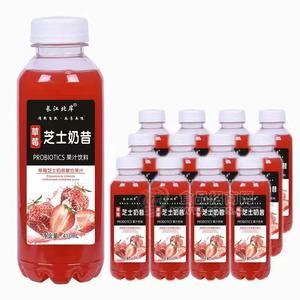 長(zhǎng)江北岸草莓芝士奶昔復(fù)合果汁飲料410ml