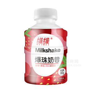 維維爆珠奶昔草莓味發(fā)酵型乳味飲料瓶裝380g