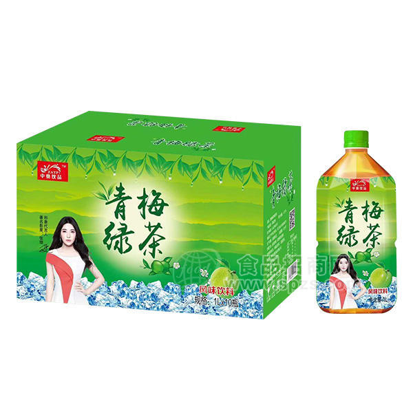 中奥饮品 青梅绿茶饮料 风味饮料招商1Lx10瓶
