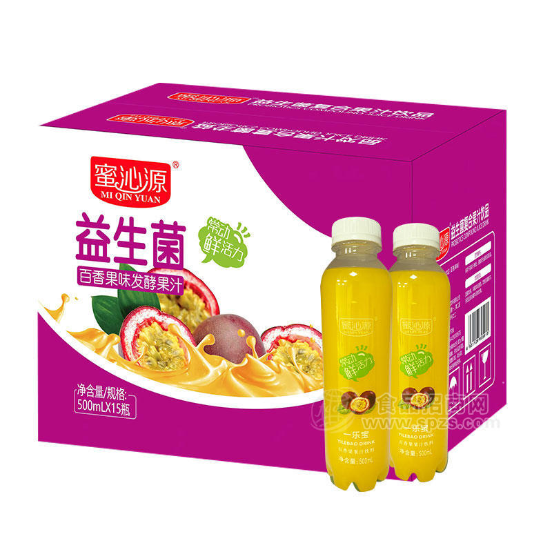蜜沁源一乐宝发酵果汁饮料百香果味500mlX15瓶