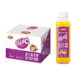 壹家百香果C益生菌发酵复合果汁饮料450mlx15瓶