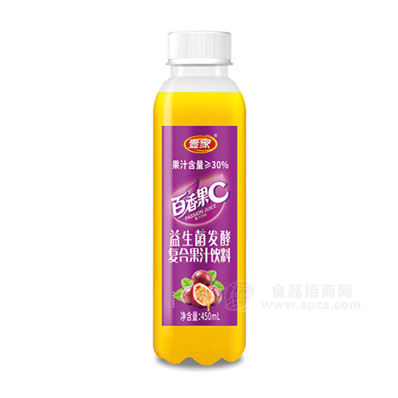 壹家百香果C益生菌发酵复合果汁饮料450ml