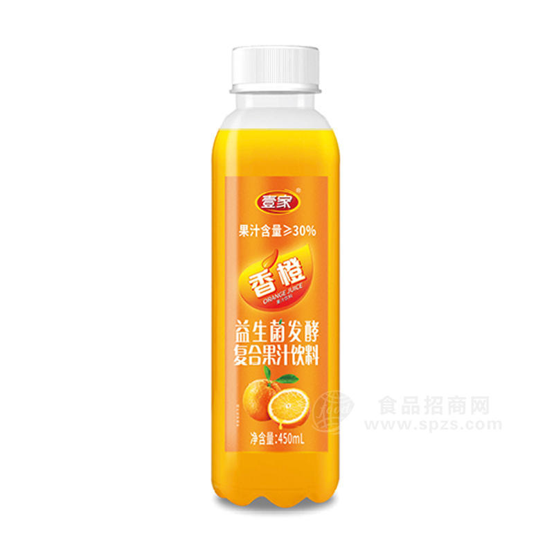 壹家香橙益生菌发酵复合果汁饮料450ml