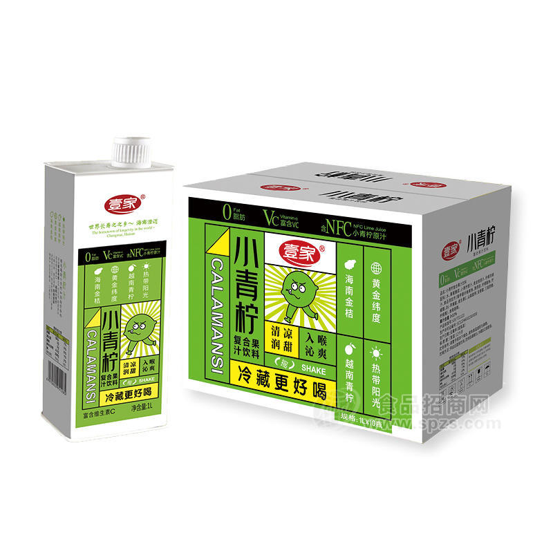 壹家小青柠复合果汁饮料1LX10瓶