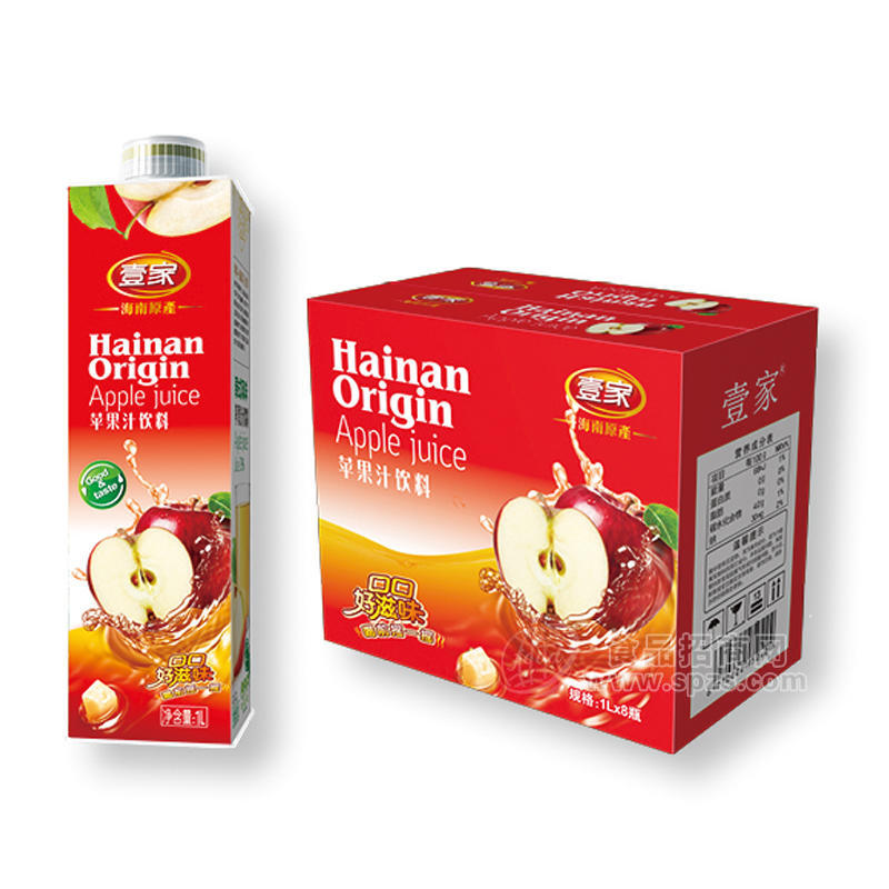 壹家苹果汁饮料1LX8瓶