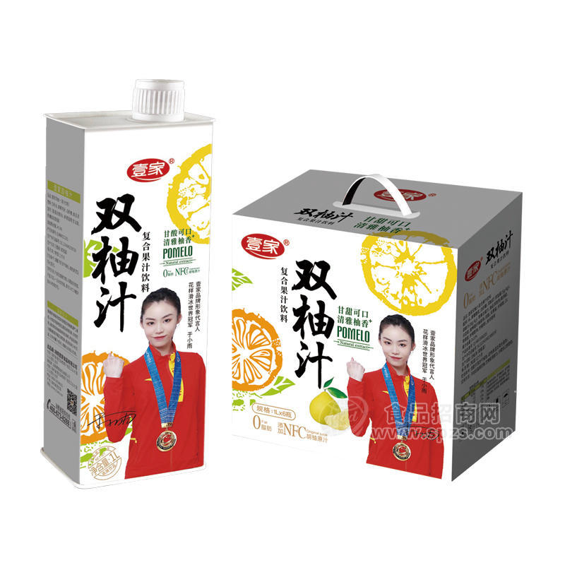 壹家雙柚汁復合果汁飲料1LX6瓶