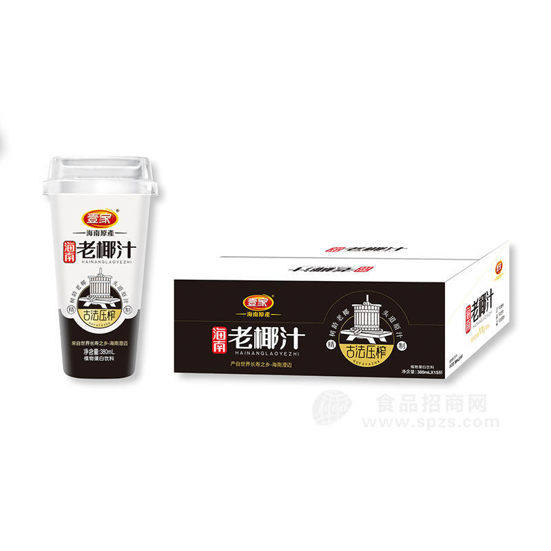 壹家海南老椰汁植物蛋白饮料380mlx15杯