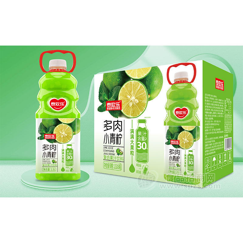 泰欢乐多肉小青柠复合果汁饮料1.5LX6瓶