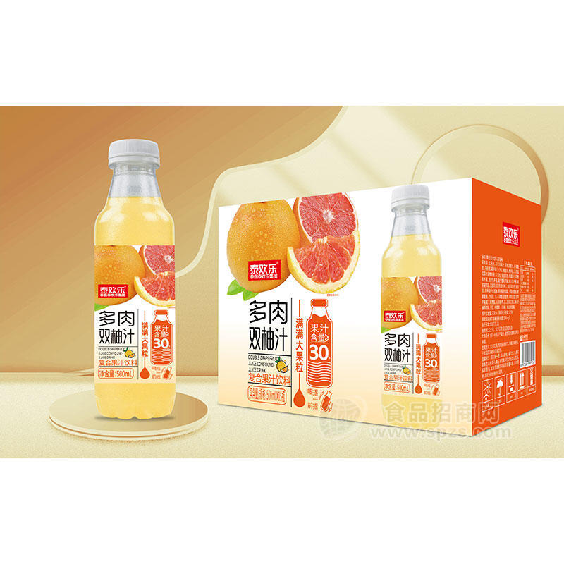 泰欢乐多肉双柚汁复合果汁饮料500mlX15瓶