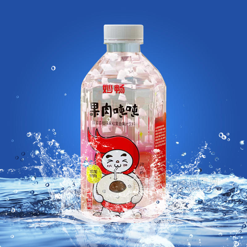 妙暢果肉噸噸蜂蜜荔枝味果粒復合果汁飲料1L
