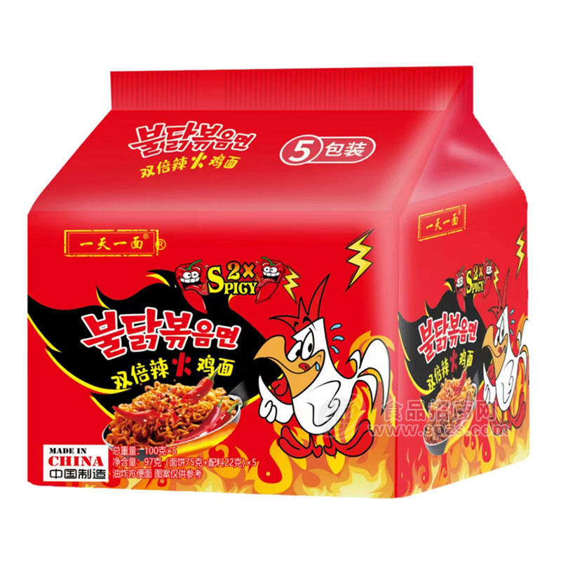 双倍辣火鸡面100g5包装