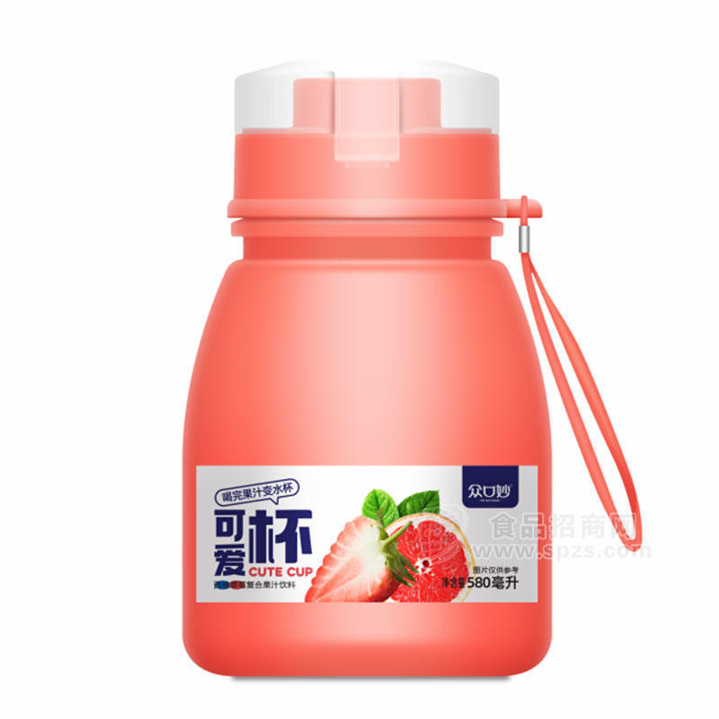众口妙可爱杯复合果汁饮料草莓西柚味580ml