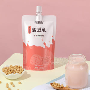 豆源和草莓味酸豆乳調(diào)制豆奶飲料植物蛋白飲料300g