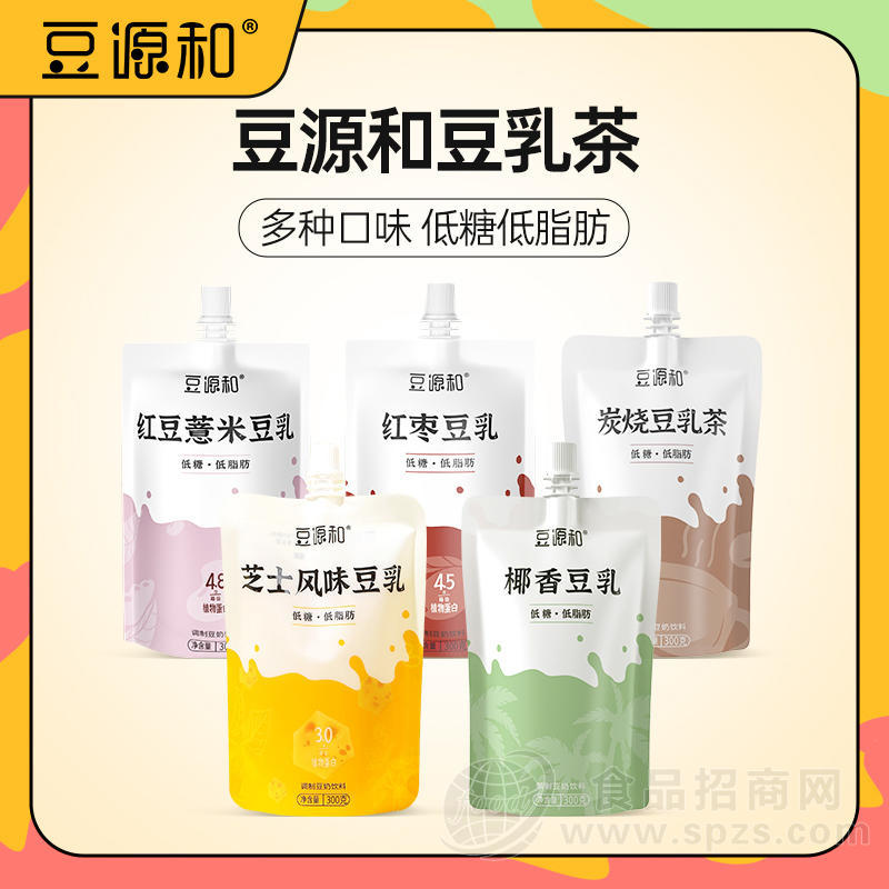 豆源和豆乳茶调制豆奶饮料低糖饮料300g