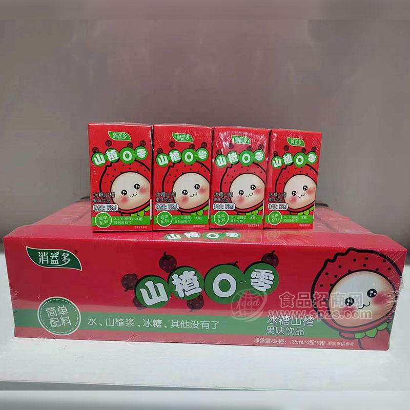 消益多冰糖山楂果味饮品125mlX4包X9排