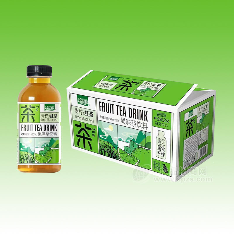 益和源青柠红茶果味茶饮料500mlx15瓶