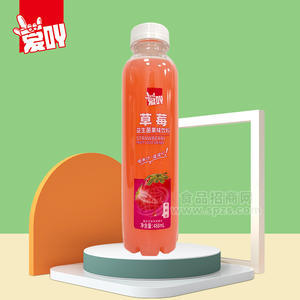 愛吖草莓味益生菌發(fā)酵復(fù)合果味果汁飲品488ml