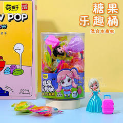 萌孩子糖果乐趣桶果汁乐卷糖混合水果味182g