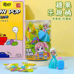 萌孩子糖果乐趣桶果汁乐卷糖苹果味+柠檬味182g