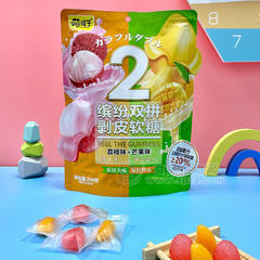 萌孩子缤纷双拼剥皮软糖荔枝味+芒果味200g