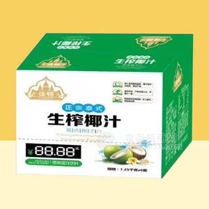 佳顿生榨椰汁果肉椰子汁植物蛋白饮料箱装招商1.25千克×6瓶