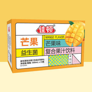 佳顿芒果味益生菌混合果汁饮料箱装招商500ml×15瓶