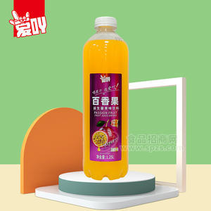 爱吖百香果味益生菌果味饮料1.25L
