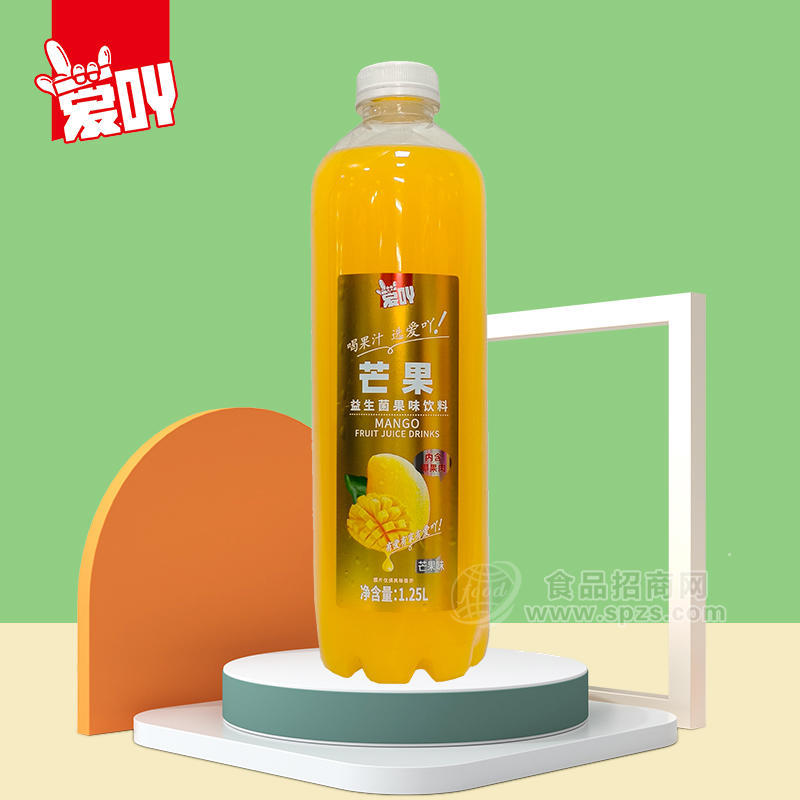 爱吖芒果味益生菌果味饮料1.25L