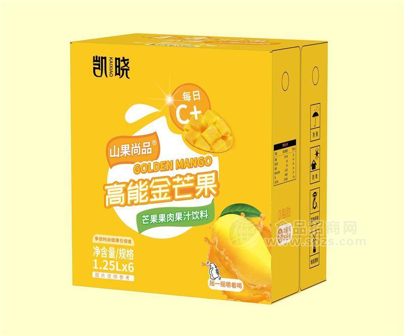 凱曉山果尚品高能金芒果果肉果汁飲料1.25L×6大瓶餐飲渠道