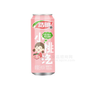 浩明蜂蜜白桃味小桃汽碳酸飲料招商500ml