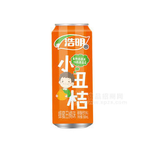 浩明蜂蜜丑橘味小丑桔果碳酸飲料招商500ml