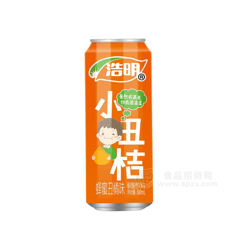 浩明蜂蜜丑橘味小丑桔果碳酸飲料招商500ml