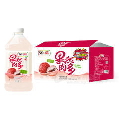 浩明果然肉多蜂蜜荔枝椰果复合果汁饮料箱装招商1L×12瓶