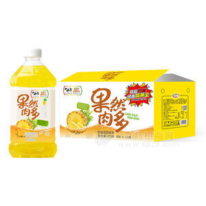 浩明果然肉多蜂蜜菠蘿椰果復合果汁飲料箱裝招商1L×12瓶