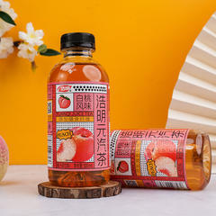 浩明白桃风味元汽茶添加膳食纤维瓶装招商500ml