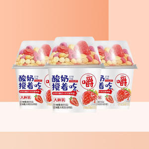 草莓味大杯装酸奶搅着吃谷物组合酸奶饮品180g+30g